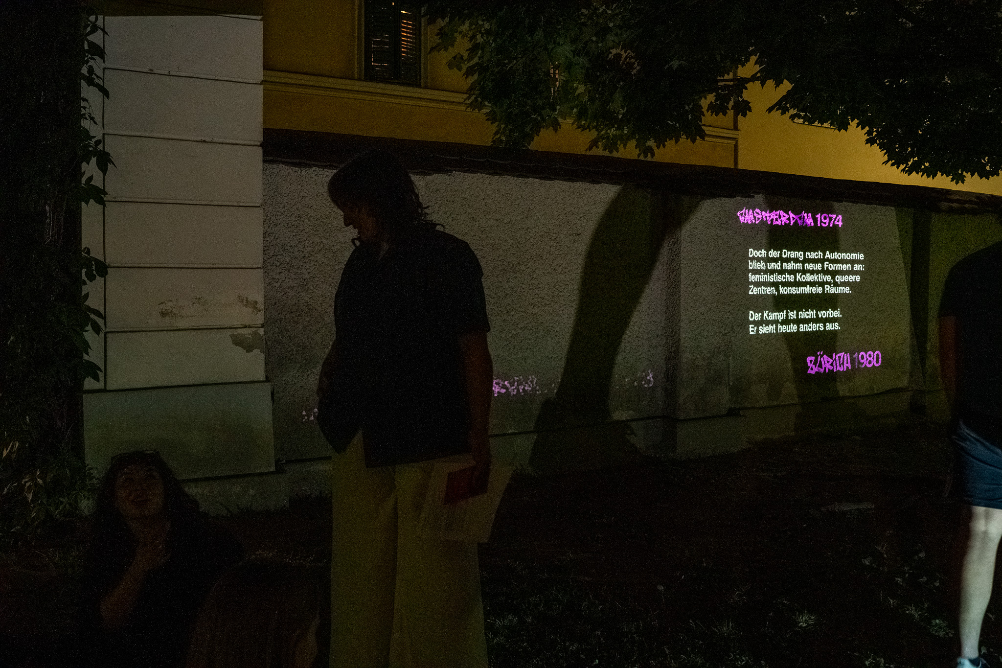 Text projection: Amsterdam 1974, Zürich 1980